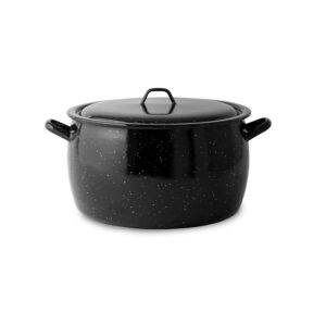 OLLA ABOMBADA DE ACERO ESMALTADO CON TAPA
