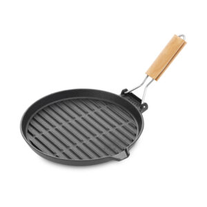 Plancha de hierro fundido mango de madera
