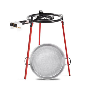 Ecoset: 0146 + Q400 + 3100 (P.pulida 46 cm + quemador 400 mm + patas cuadradas)